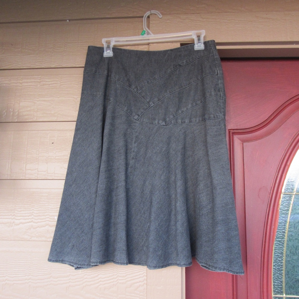Gray Denim Skirt